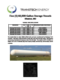 60,000 MTC LPG Tank Data Package Request