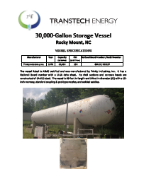 Trinity LPG NGL Tank 1976 30,000 Gallon Data Pkg