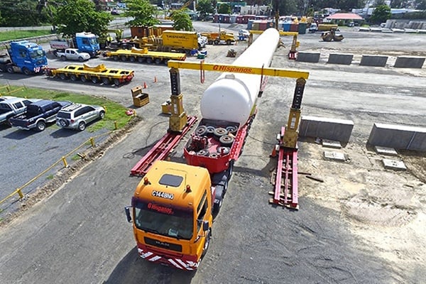 5_LPG Marine Terminal Construction_First Tank Offloading from Flat Bed.jpg